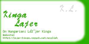 kinga lajer business card